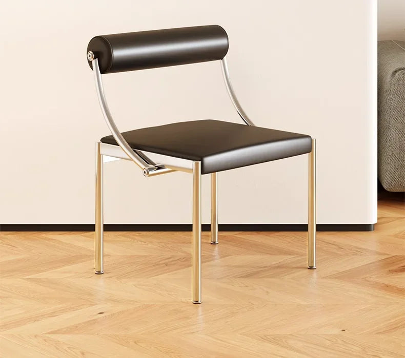 Art Design Simple Dining Chair, Retro Style, Stainless Steel Internet Celebrity Makeup Chair, Living Room Shop Decoration Chair