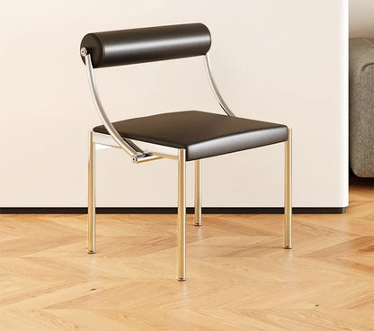 Art Design Simple Dining Chair, Retro Style, Stainless Steel Internet Celebrity Makeup Chair, Living Room Shop Decoration Chair
