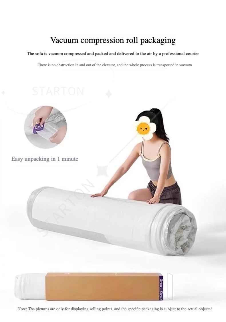 Modern Home Furniture Big Household Compression Sofa Bed L-Shape Corner Combination Three-Seater Vacuum Compression Couch Set