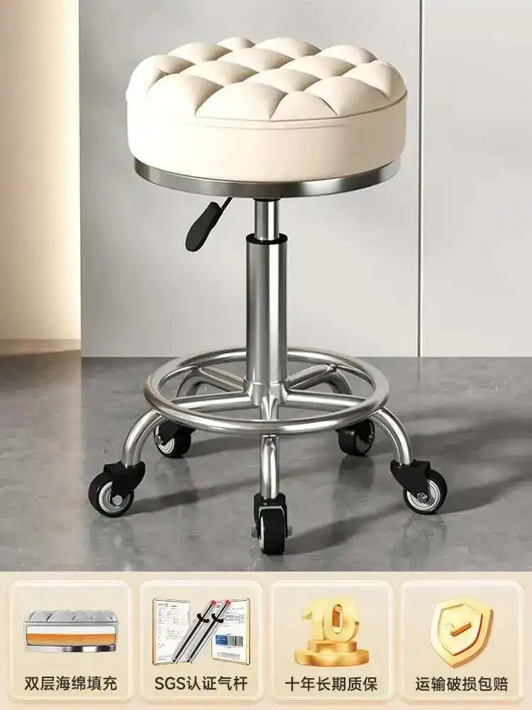 Beauty Chair Specifically Designed for Beauty Salon Adjustable Rotating Pulley Hair Salon Round Stool Tabouret A Roulette 원형의자