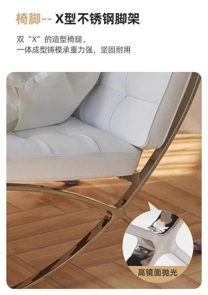 Light luxury small sofa chair Barcelona chair single living room bedroom designer lazy leisure sofa recliner