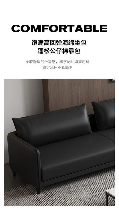 Office sofa business reception modern simple small meeting guests negotiate leather sofa office sofa coffee table combination