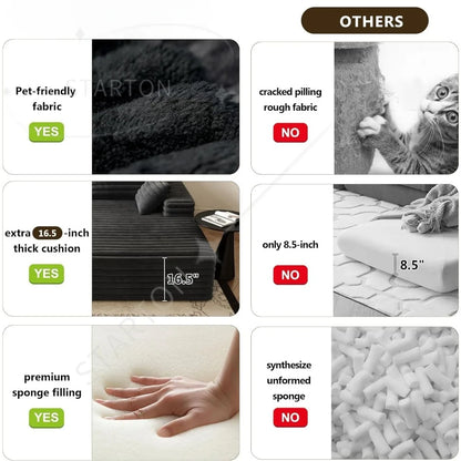 Cloud Plush Sofa Bed,Upholstered Boneless Cloud Sofa Deep Seat