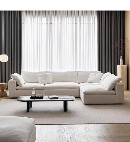 Modern Design Living Room Furniture Modular Sofa Couch Hotel Lobby Down Linen Fabric L-shaped Cloud Sofa Set