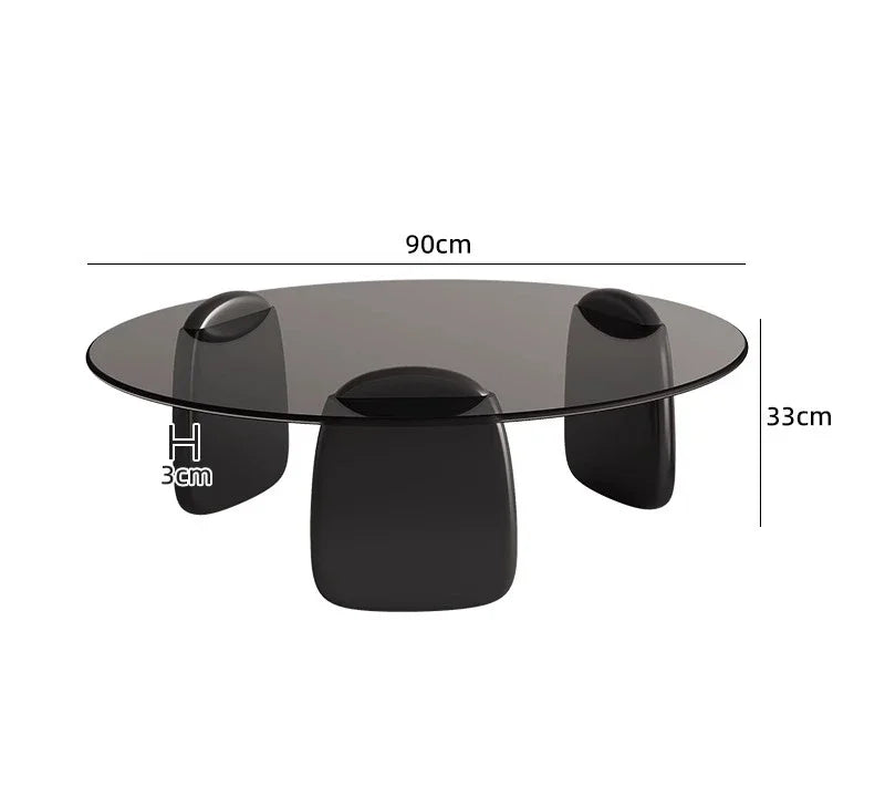 Table à thé, salon, petite maison, style italien, table à thé simple et moderne, table à thé créative en verre à combinaison circulaire