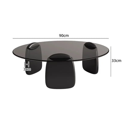 Table à thé, salon, petite maison, style italien, table à thé simple et moderne, table à thé créative en verre à combinaison circulaire