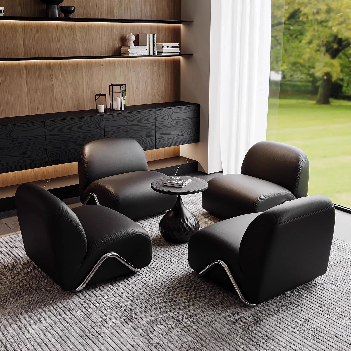 Tumbonas Lounge Living Room Chairs Sofa Lazy Reading Leather Living Room Chairs Individual Throne Sillones Library Furniture