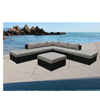 Outdoor Garden Rattan Sofa Set with Rope Seating - Durable Aluminum Frame Furniture Collection
