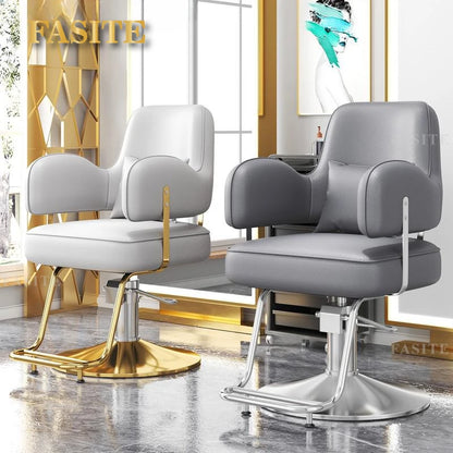 Premium Durable Hair Salon Barber Chairs European Style Hairdressing Chair Dressing Room Back Armchair Recliner Furniture
