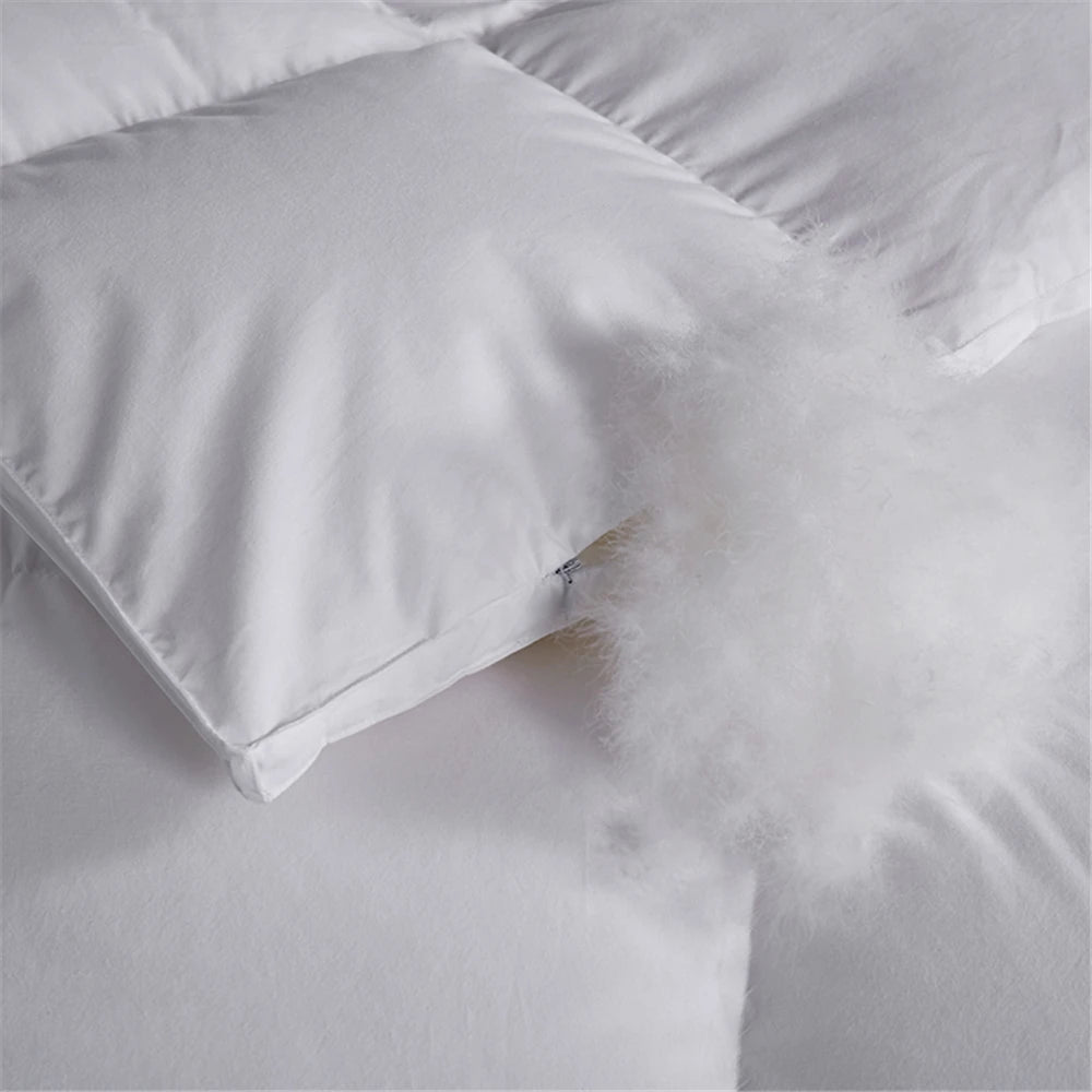 Women Luxury 100% Goose Down Filler Quilt Comforter Duvet White Cotton Cover Double Queen King