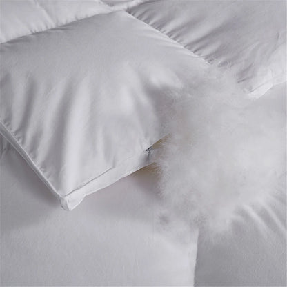 Women Luxury 100% Goose Down Filler Quilt Comforter Duvet White Cotton Cover Double Queen King