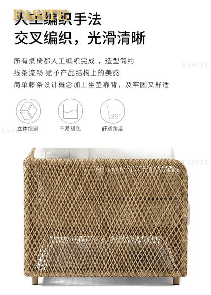 Nordic outdoor sofa, courtyard, terrace, balcony, leisure rattan chair, living room, outdoor waterproof High Quality
