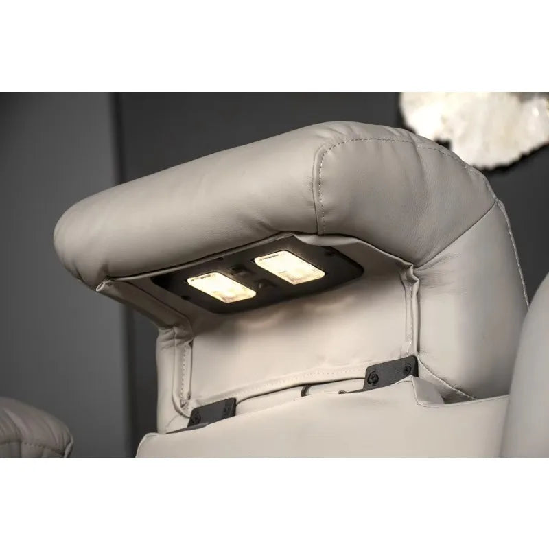 Furniture Smart Home Electric Power Recliner Genuine Leather VIP Home Theater Sofa For Bedroom & Living Room USB LED Cool Cup