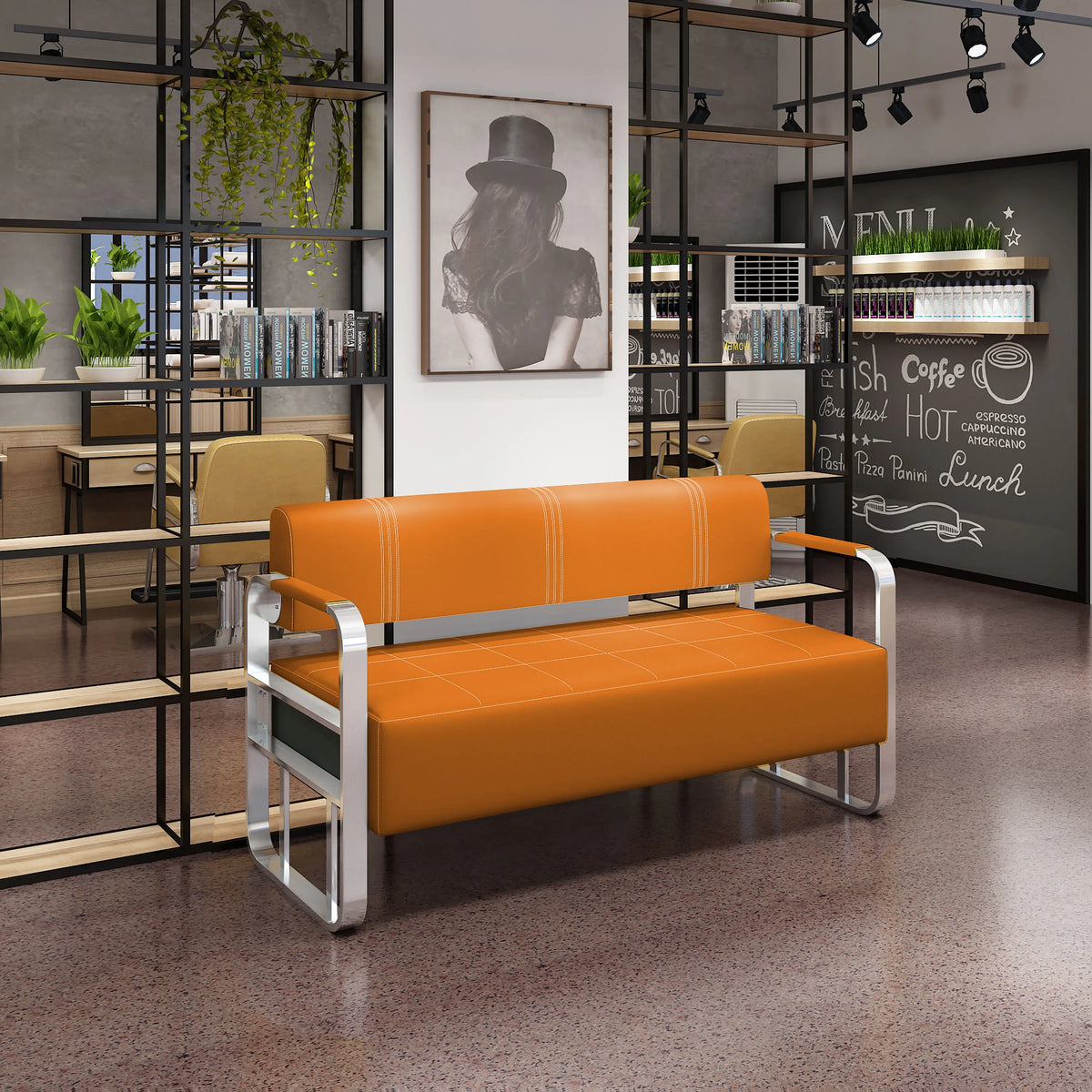 Office reception Small apartment sofa Barber shop Waiting chair Rental house Clothing beauty