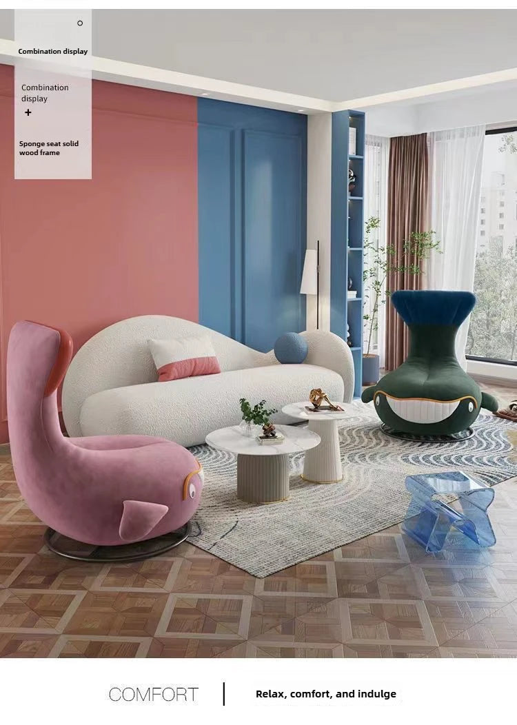 New Minimalist Shark Whale Apartment with 360 Degree Rotatable Bedroom,light Luxury,internet Famous Shark Ins Sofa,Nordic Style