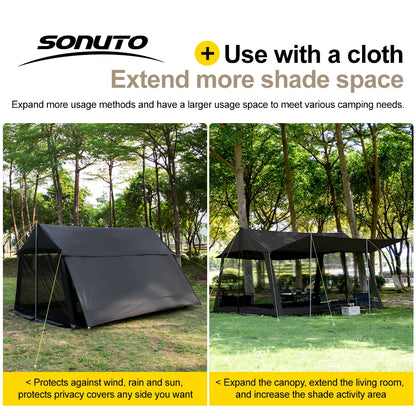 Large Camping Tent, 210D Waterproof Sun Protection, Portable Folding Anti-Mosquito Family Tent for Outdoor Beach Park