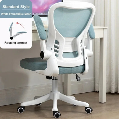 Adjustable Lumbar Support Home Desk Chairs with Armrests Students Study Computer Chair Office Mesh Swivel Chair with Wheels