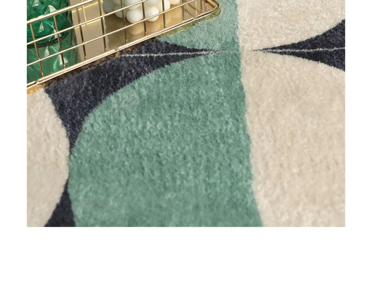 VIKAMA Cashmere Wash Back Carpet Machine Washable Ins Style Checkerboard Living Room Carpet Cloakroom Carpet Home Decoration