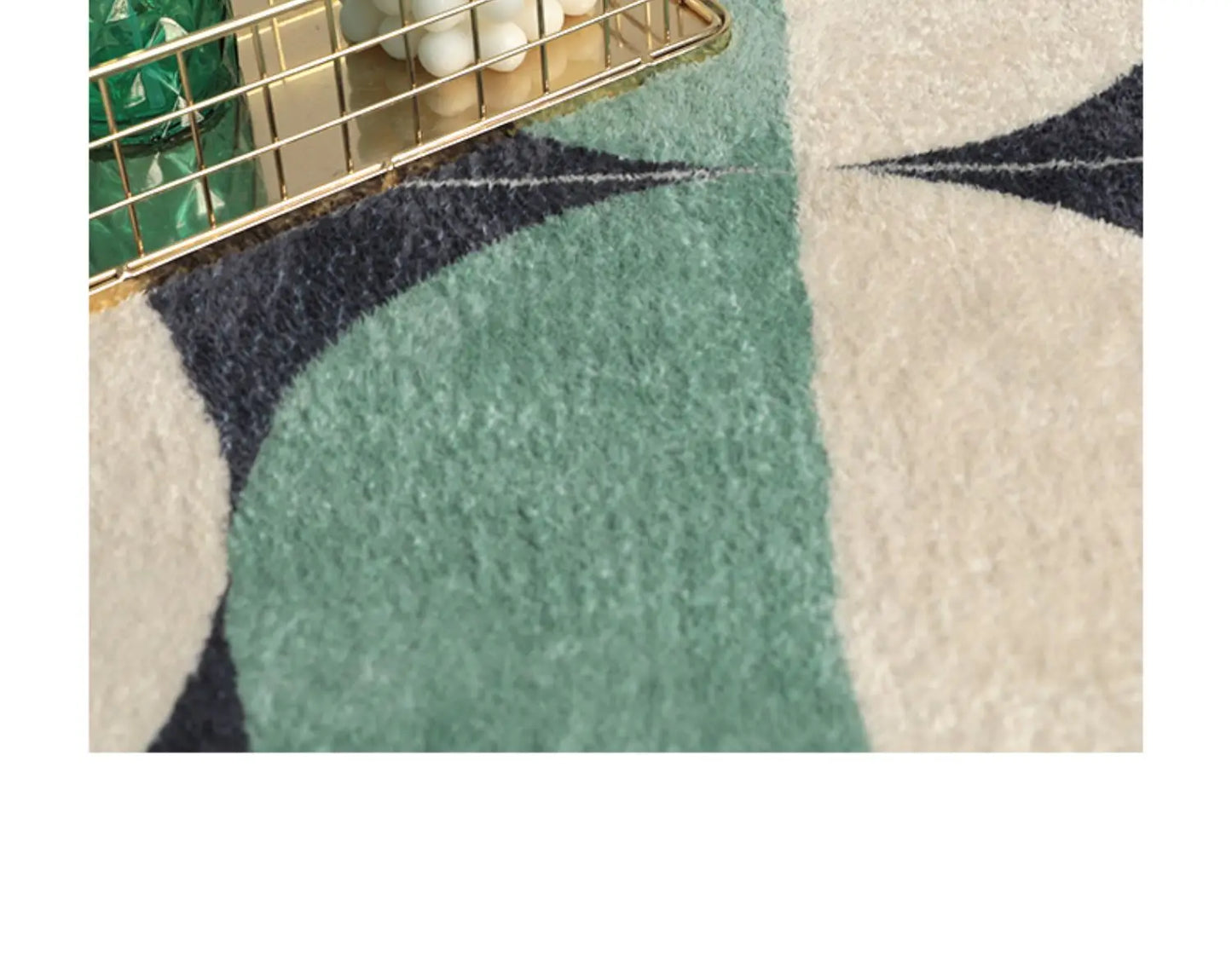 VIKAMA Cashmere Wash Back Carpet Machine Washable Ins Style Checkerboard Living Room Carpet Cloakroom Carpet Home Decoration