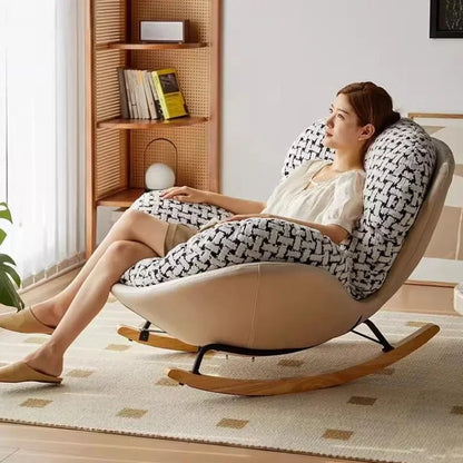Simple Recliner Wooden Chair Accent Nordic Cheap Bedroom Rocking Living Room Chairs Designer Comfy Fotele Do Salonu Furniture