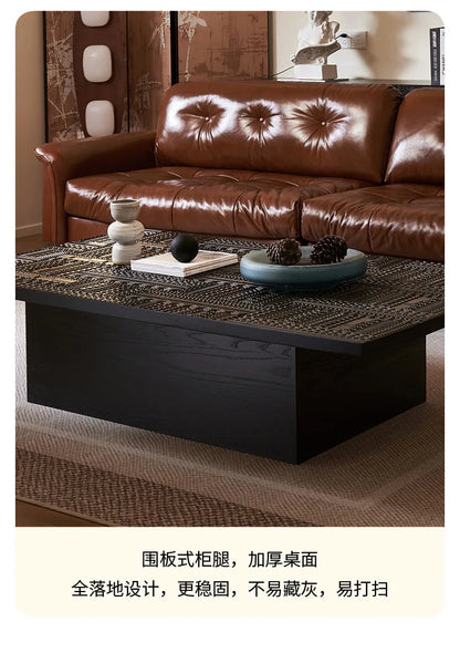 Villa Retro Coffee Tables Carving Minimalist Design Fashion Hotel Coffee Tables Office Advanced Home Furniture Couchtisch Ls40cj