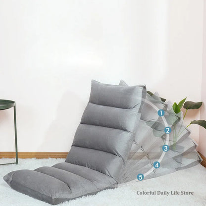 Hot Sale Adjustable Lazy Lounger Sofa Tatami Foldable Lounge Chair Floor Balcony Bay Window Leisure Long Sofa Bed Back Chair