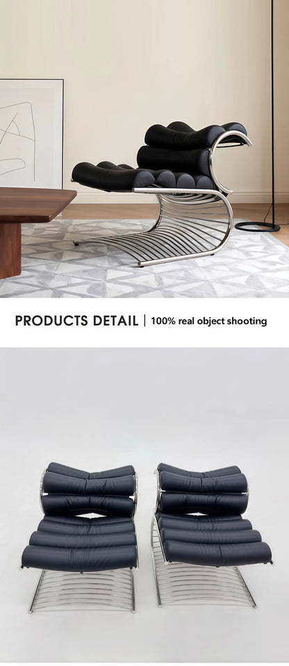 Nordic designer single back lounge chair creative hardware special-shaped home living room ergonomic model