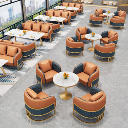 Combinaison de canapé de négociation de réception, Table et chaise de bureau de vente, zone de repos pour hall d'hôtel