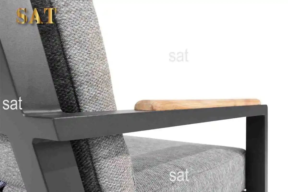 -Hotel Aluminium Dining Set Outdoor Rope Chairs Furniture Patio Metal Table And Chairs Garden Luxury Teak Wood Dining Table