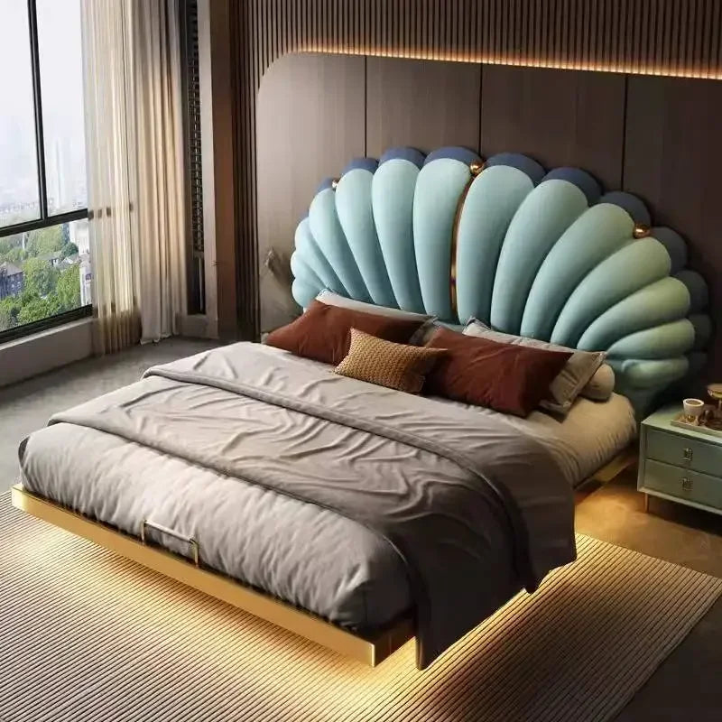 Double Bedroom Double Bed Waterproof Italian Luxury Frames Double Bed Platform Wooden Modern Designer Muebles Unique Furniture