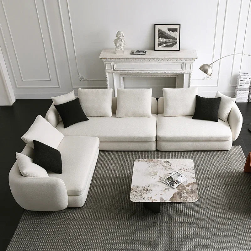 Italian Minimalist Fabric Sofa Detachable and Washable Living Room Modern Minimalist Combination Small Apartment High profile