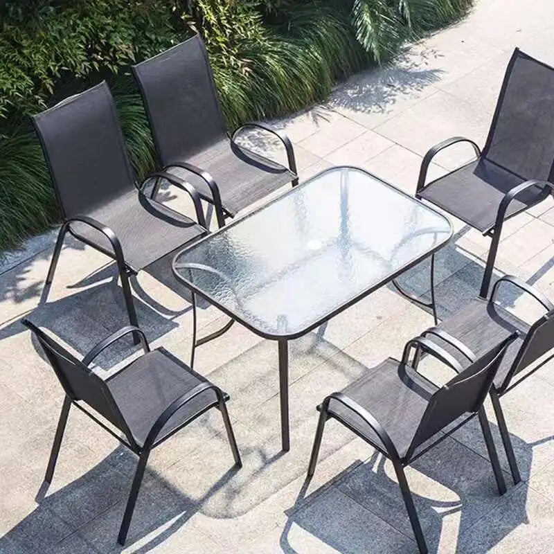 Modern High Back Garden Chairs Nordic Waterproof Comfortable Dining Garden Chairs Back Italian Style Mueble Jardin Furniture