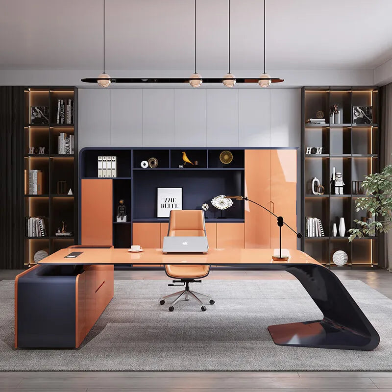 Fashionable Creative Office Desk Light Luxury Supervisor Manager Office Desk Accent Art Office Furniture Der Schreibtisch XYOD