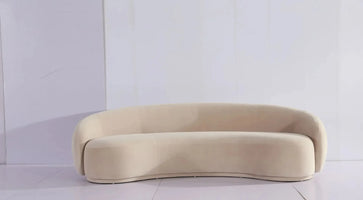 Fabric Minimalist Designer Living Room Arc Cashew Sofa Beauty  Lambswool Sofa