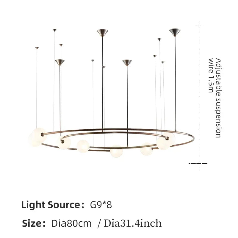 NEW 2025 Nordic Modern Creative Ring Pendant Chandelirer for Living Room Planet Round Hanging Lamp Glass Lampshade Decoration Li
