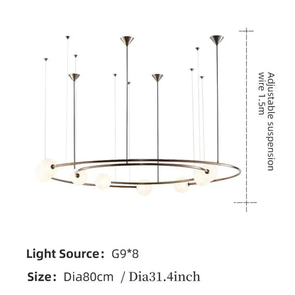 NEW 2025 Nordic Modern Creative Ring Pendant Chandelirer for Living Room Planet Round Hanging Lamp Glass Lampshade Decoration Li