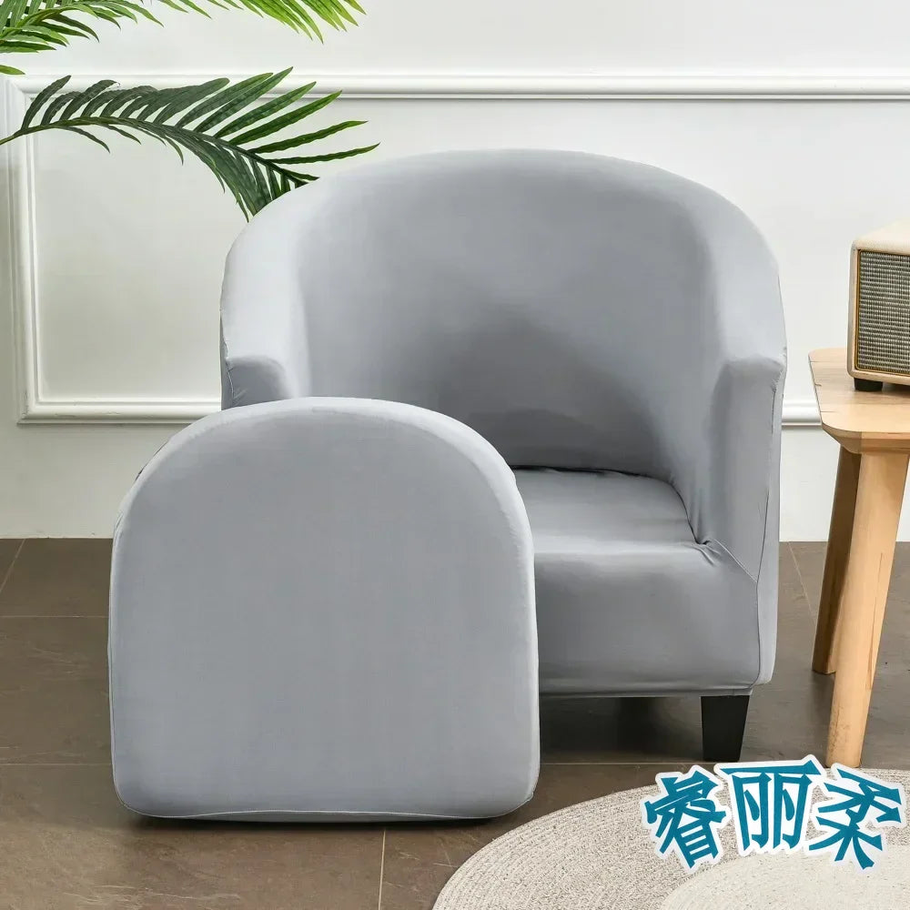 Stretch Club Chair Slipcover 2 Piece Printed Tub Chair Slipcover Stretch Armchair Cover Single Sofa Cover Furniture Protector