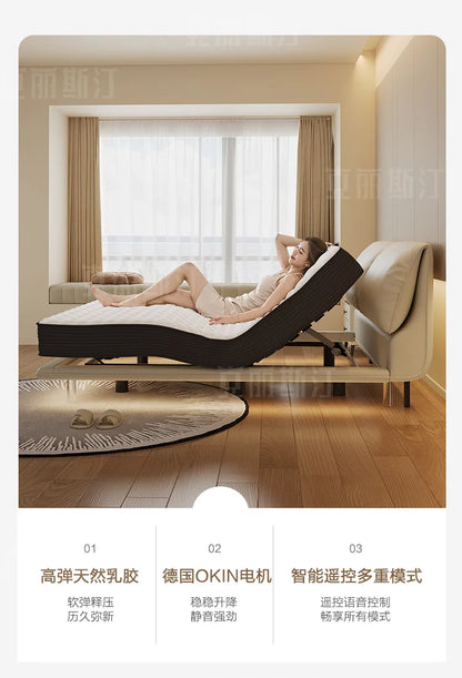Elegant Modern Double Bed Luxury Upholstered Comferter Adults Bed Adjustable Electric Cama Box Casal Bedroom Furniture