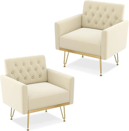 Accent Chair for Living Room, Comfy Oversized Velvet Upholstered Arm Chairs, Mid Century Modern Reading Single Sofa Side Chair