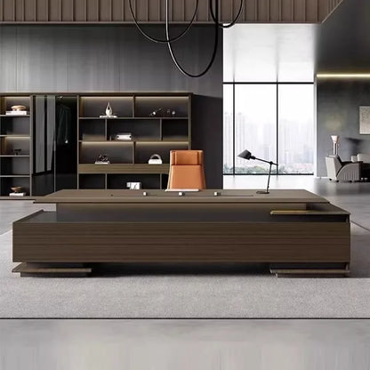 Premium Light luxury office boss table, simple modern class desk, high-end president table