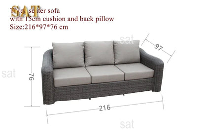 #For Modern Classical Models Rattan Furniture Sofa Set Outdoor Wicker Sectional Patio and Living Room for Hotels and Gardens