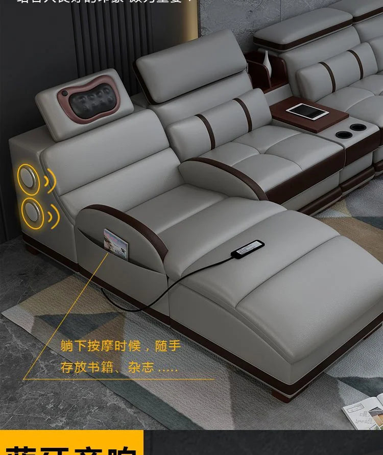 Multifunction Apartment Sofas Recliner Luxury Massage Comfortable Sofas Leather Electric Canape Salon De Luxe Home Furniture