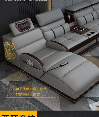 Multifunction Apartment Sofas Recliner Luxury Massage Comfortable Sofas Leather Electric Canape Salon De Luxe Home Furniture