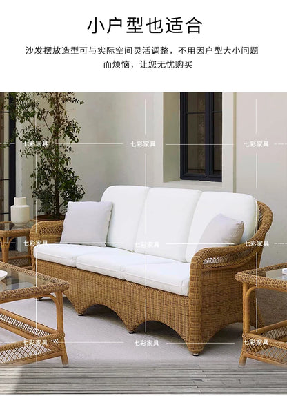 Zz outdoor sofa courtyard leisure hotel outdoor terrace garden balcony rattan chair sofa combination