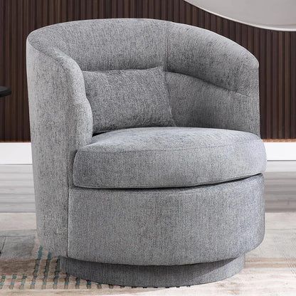 360° Swivel Barrel Chair Set 2 Comfy Upholstered Armchair with Pillow Living Room Bedroom Reading, Customized