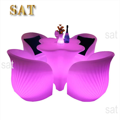 'illuminated lighting led furniture led sofa rechargeable outdoor Commercial Bar Furniture led chair