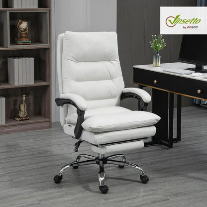 Microfibre Executive Massage Office Chair, Computer Desk Chair, Heated Reclining Chair with Footrest, Customized