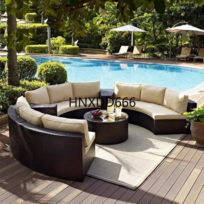Outdoor sofa combination balcony courtyard rattan furniture