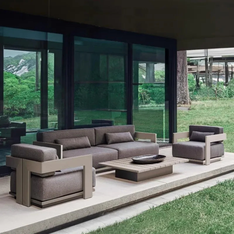 Outdoor villa terrace garden sun protection aluminum alloy sofa furniture set