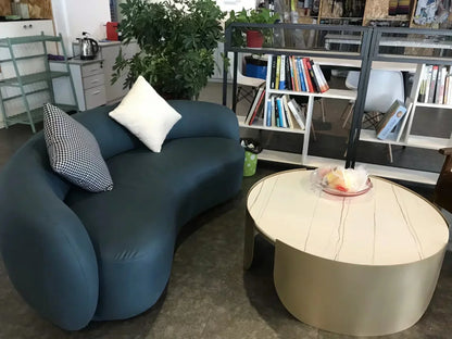 Curved Living Room Sofas Living Room Furniture Cream Style Beauty Salon Sofa Clothing Store Rest Area Reception Sofab